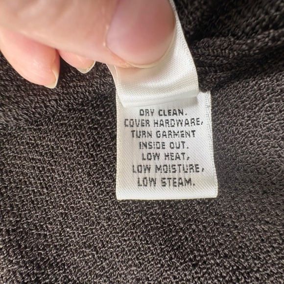 St John Collection Chocolate Brown Ruffle‎ Front Open Knit Cardigan Sweater 8 - Picture 8 of 14